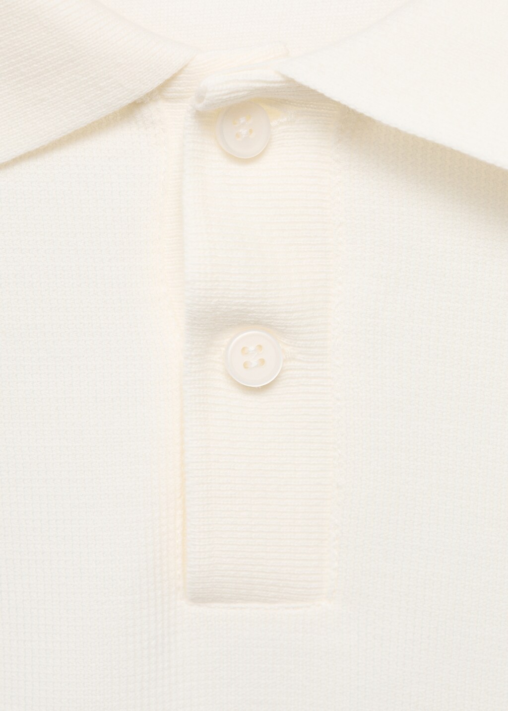 Structured knitted polo shirt - White