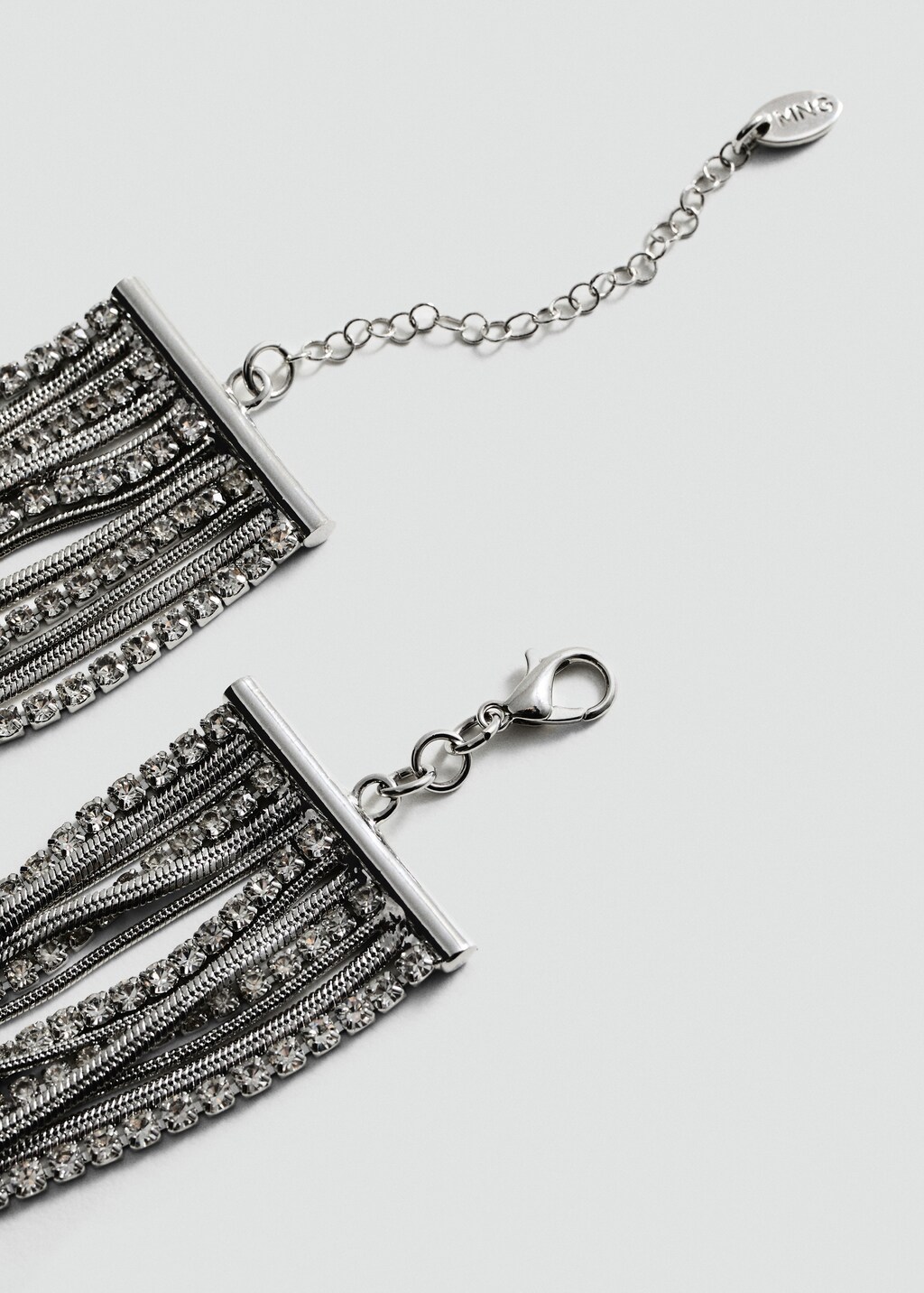 Choker necklace with mixed crystals - Silver