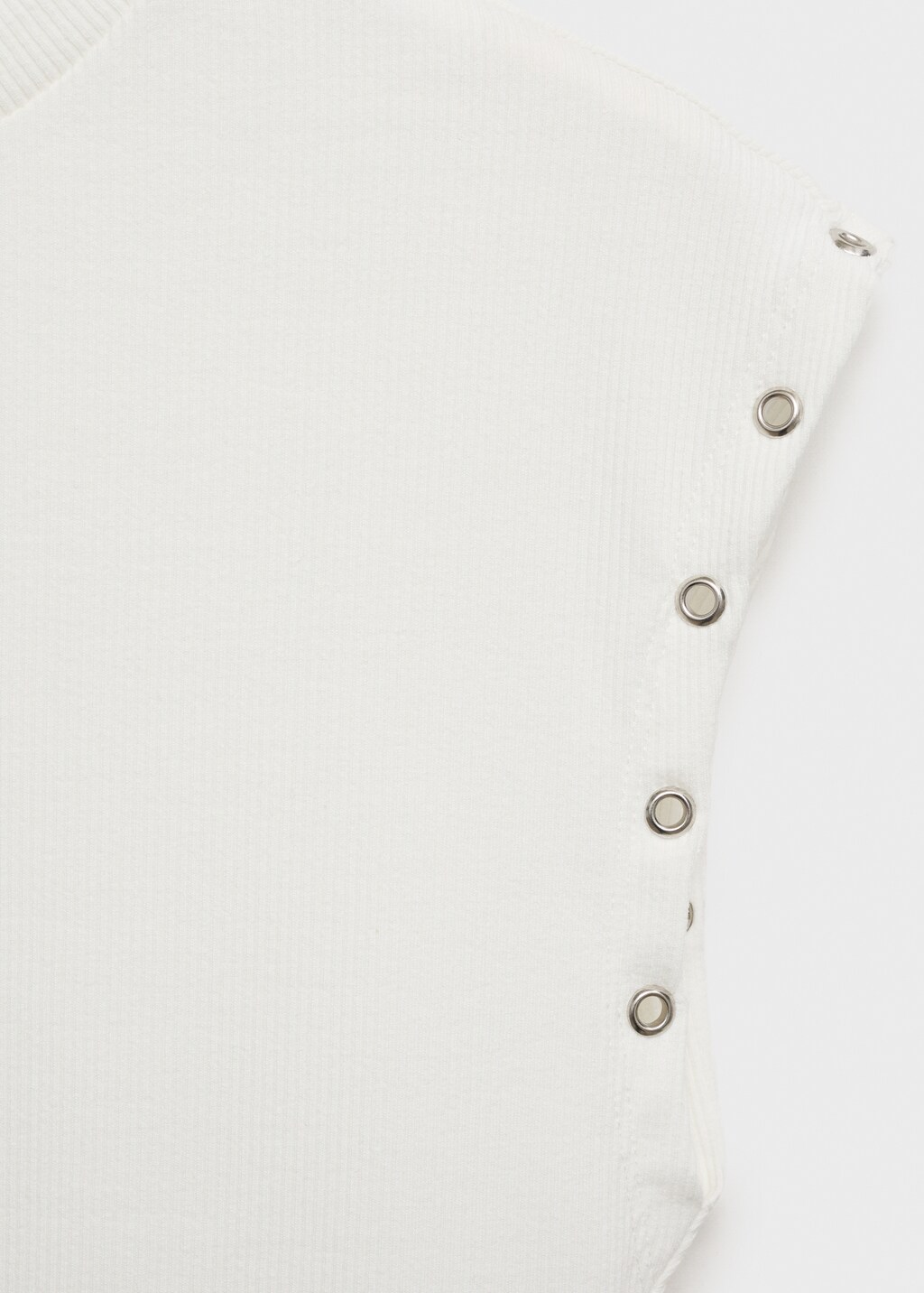 Ribbed t-shirt with die-cut trim - Black