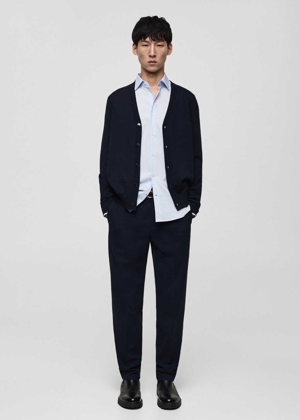 100% merino wool cardigan - Black