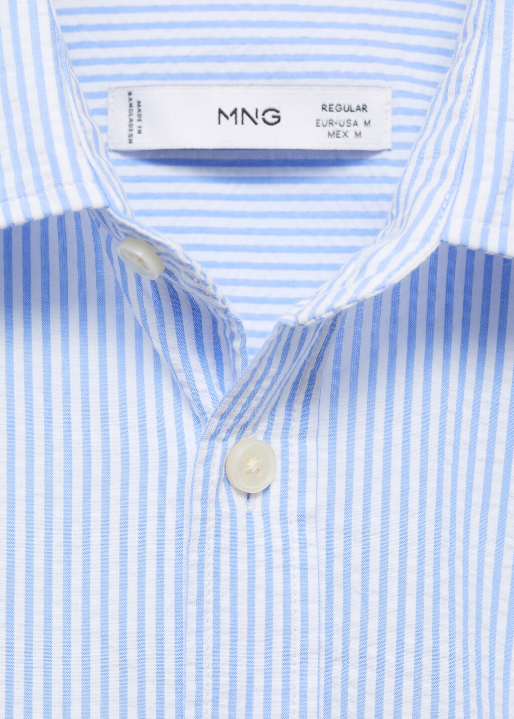 Striped seersucker shirt - Sand