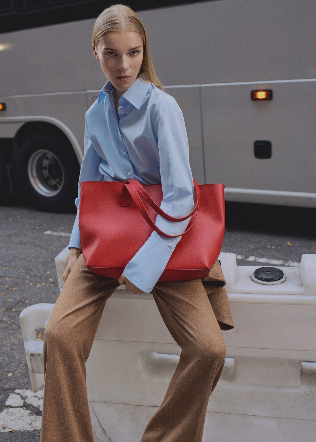 Shopper bag with double handle - Black