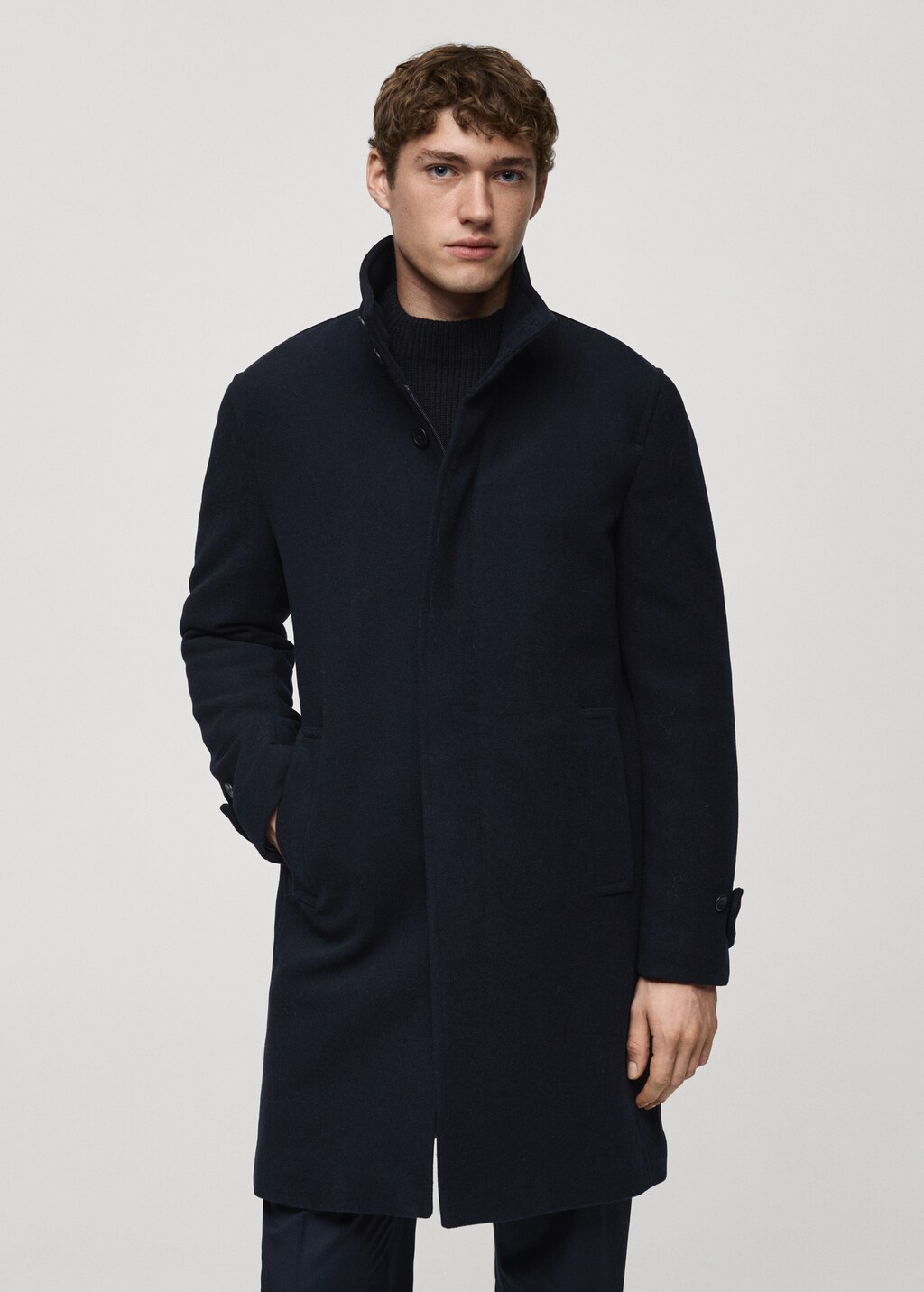 Quilted wool inner coat - Charcoal