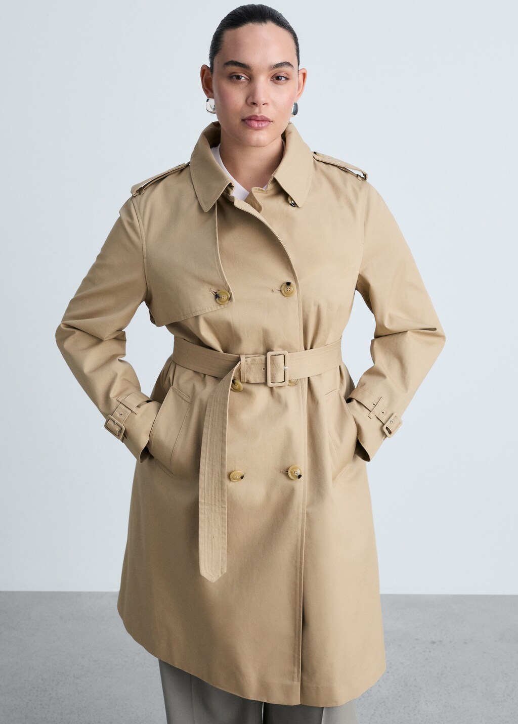 Classic trench coat with belt - Dark Navy