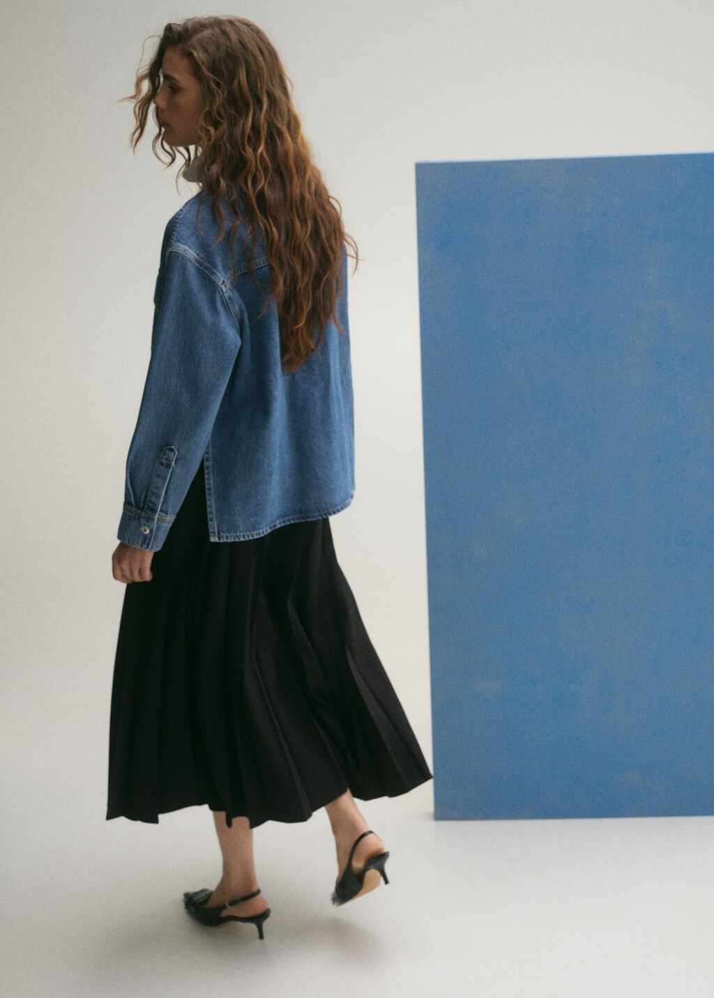 Denim overshirt pockets - Medium Blue