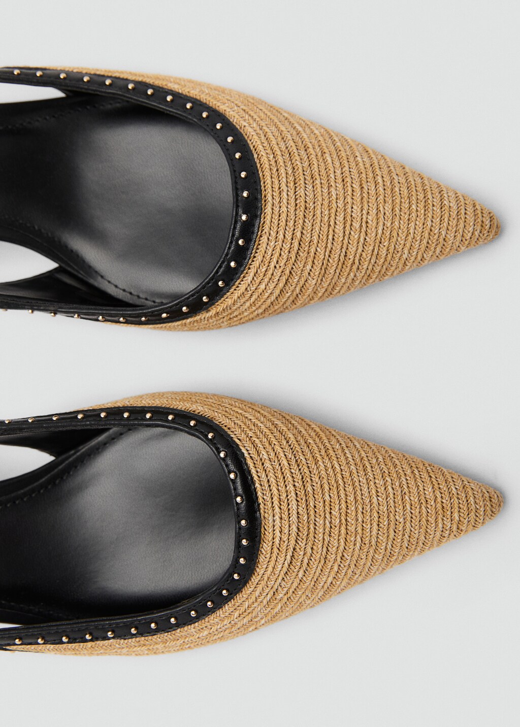 Natural fibre kitten-heel shoes - Black