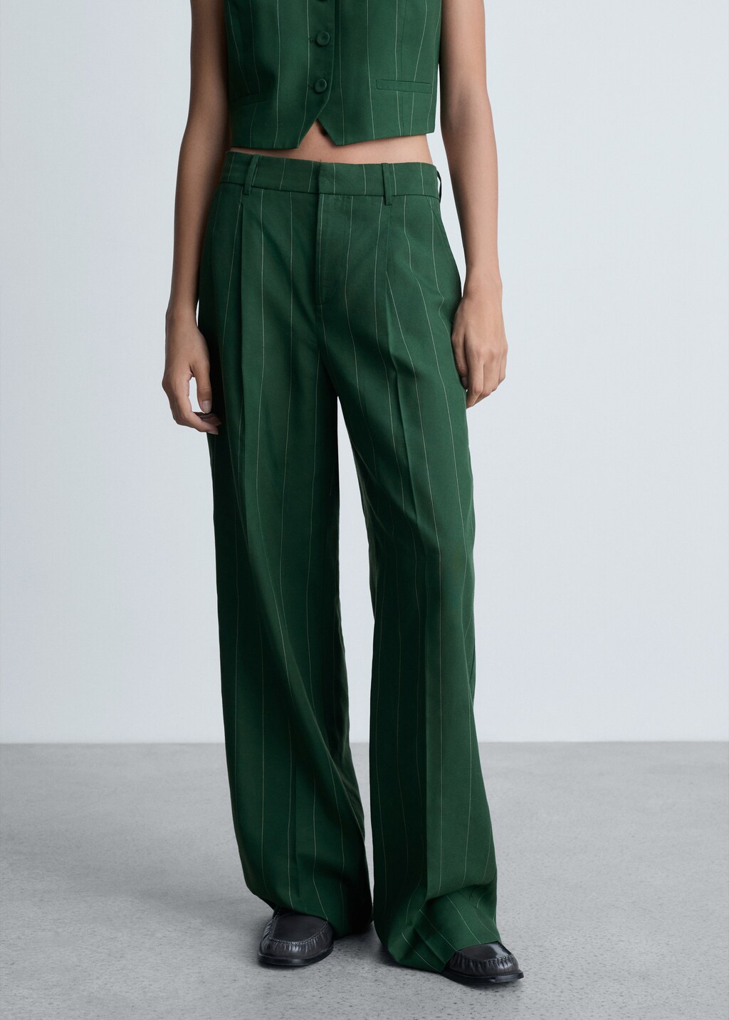Pinstripe suit trousers - Green