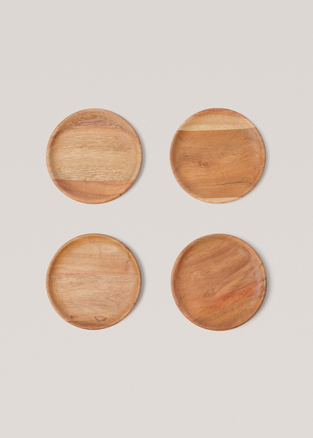 Acacia wood coasters (4 pack) - Brown
