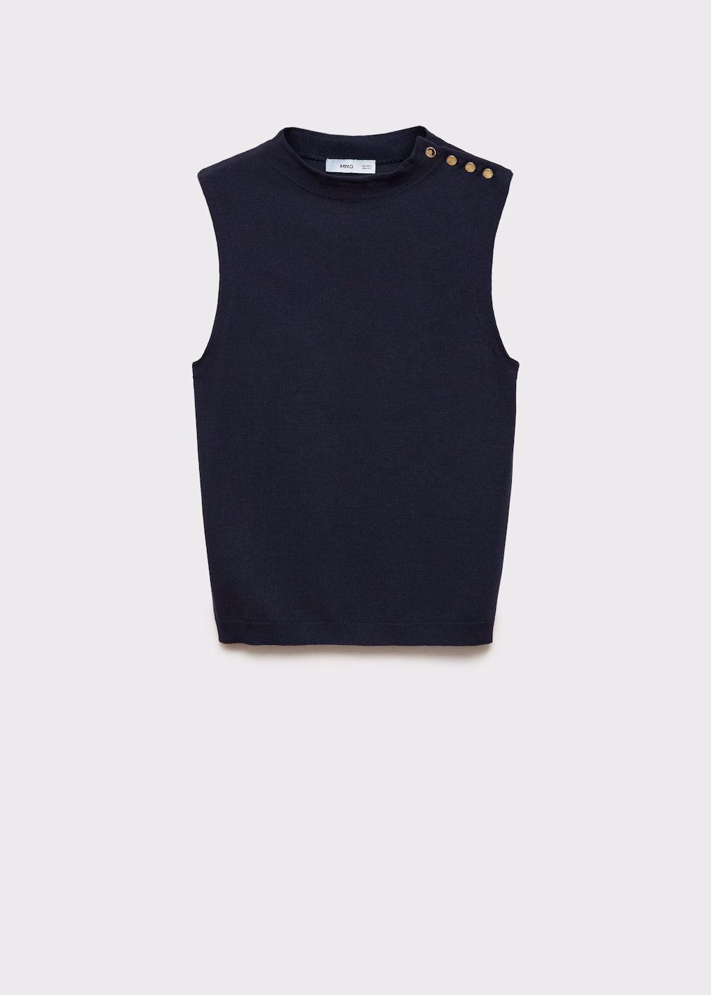 Buttoned knit top - Navy