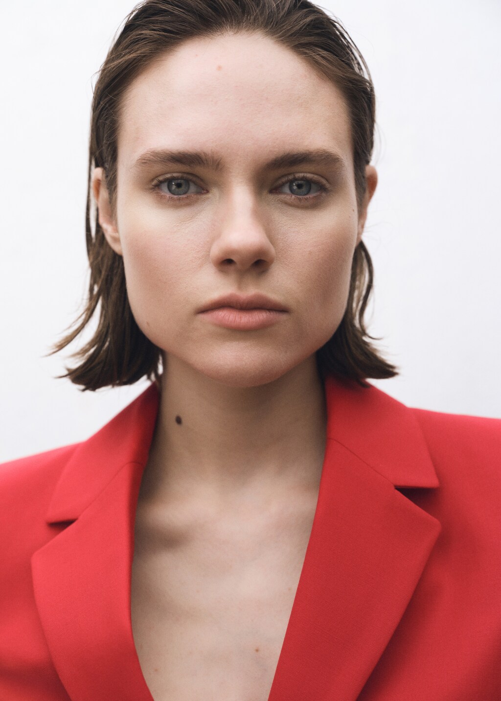 Wool-blend suit jacket - Red