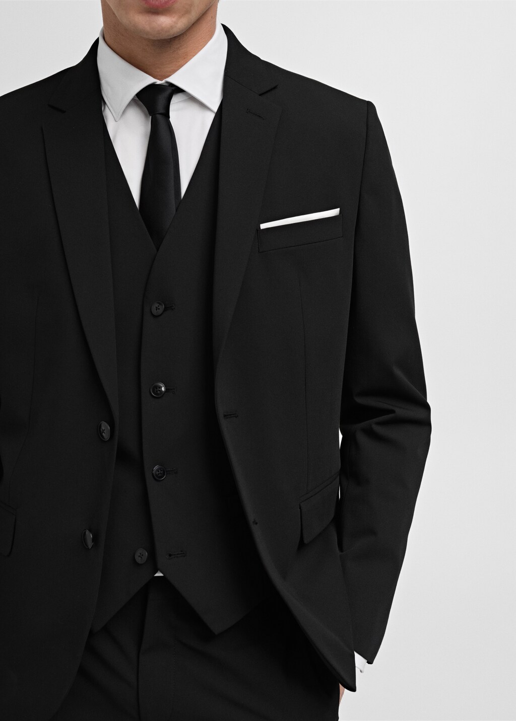 Super slim-fit suit jacket in stretch fabric - Grey