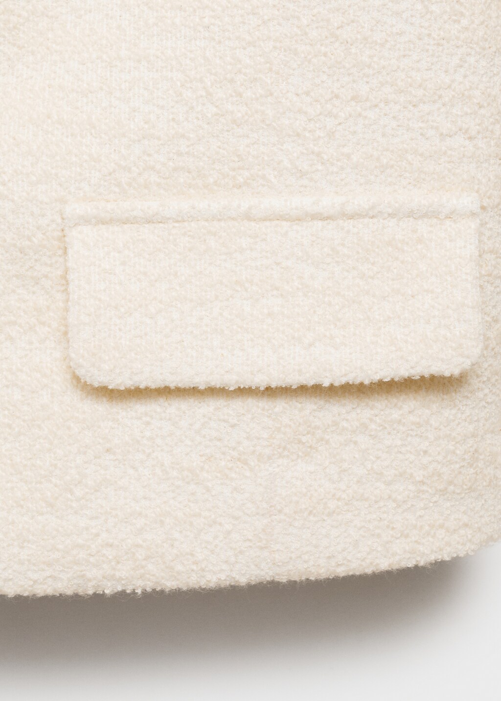 Lapel cotton blend jacket - Ecru