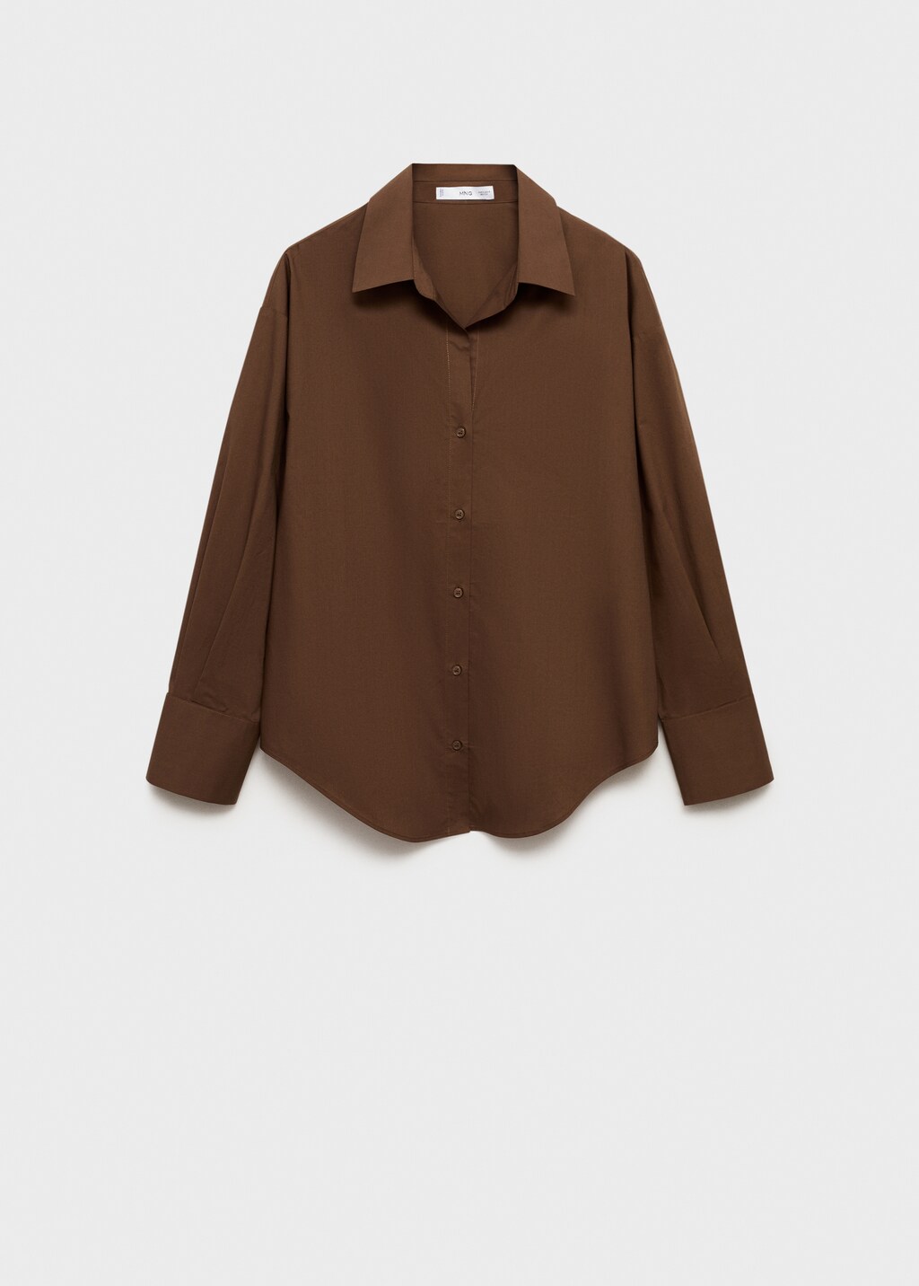 100% cotton straight-fit shirt - Brown