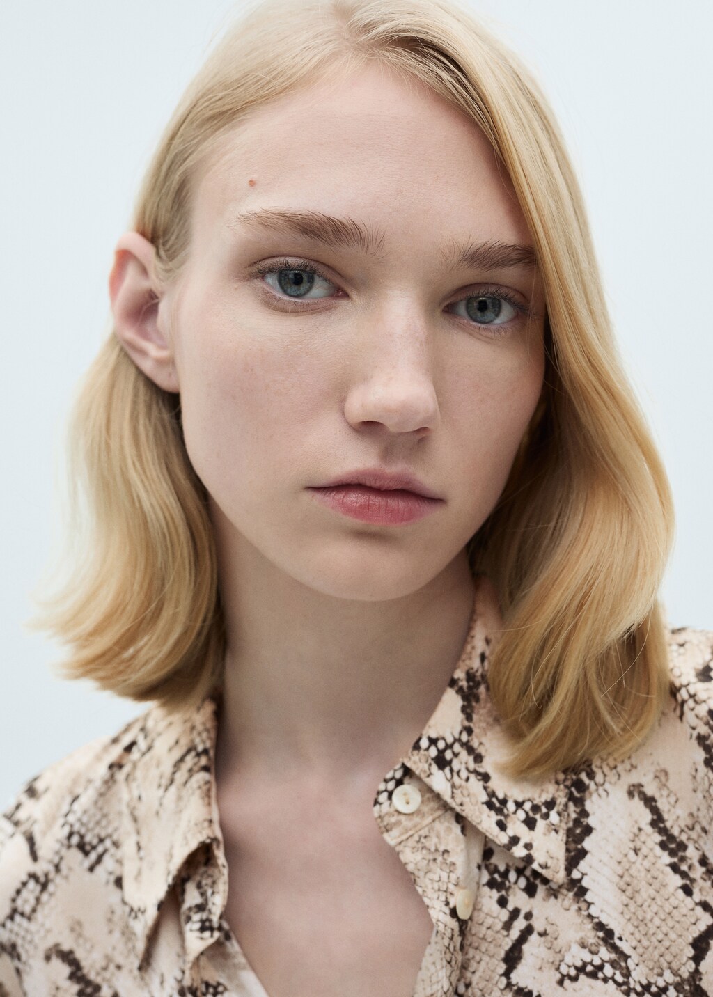 Satin print shirt - Ecru