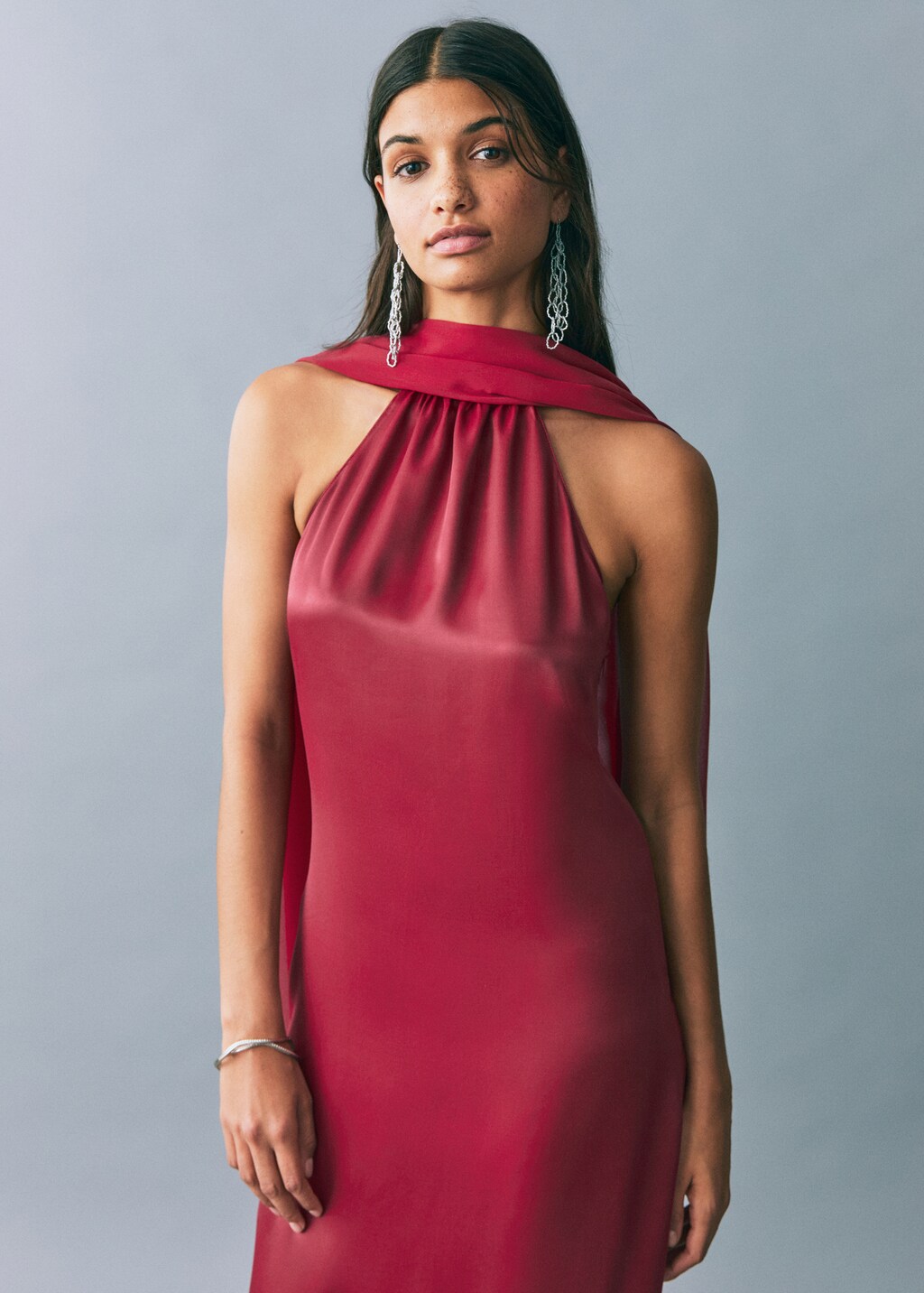 Halter neck dress - Maroon