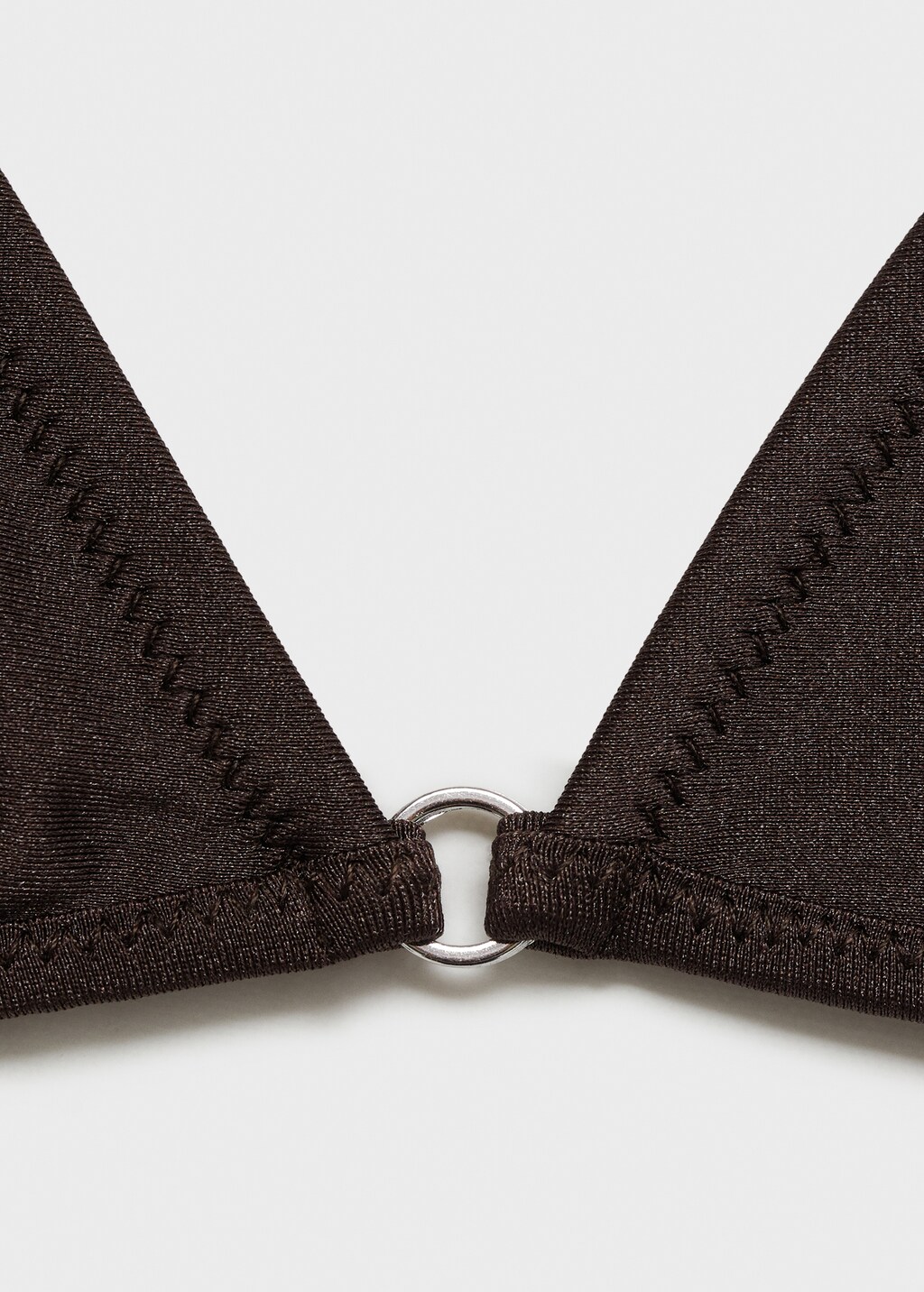 Bikini top with shiny finish - Chocolate