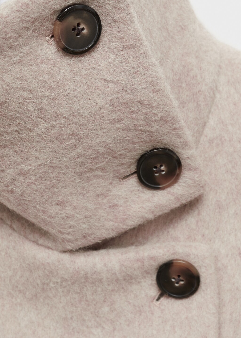 Turtleneck wool coat - Beige