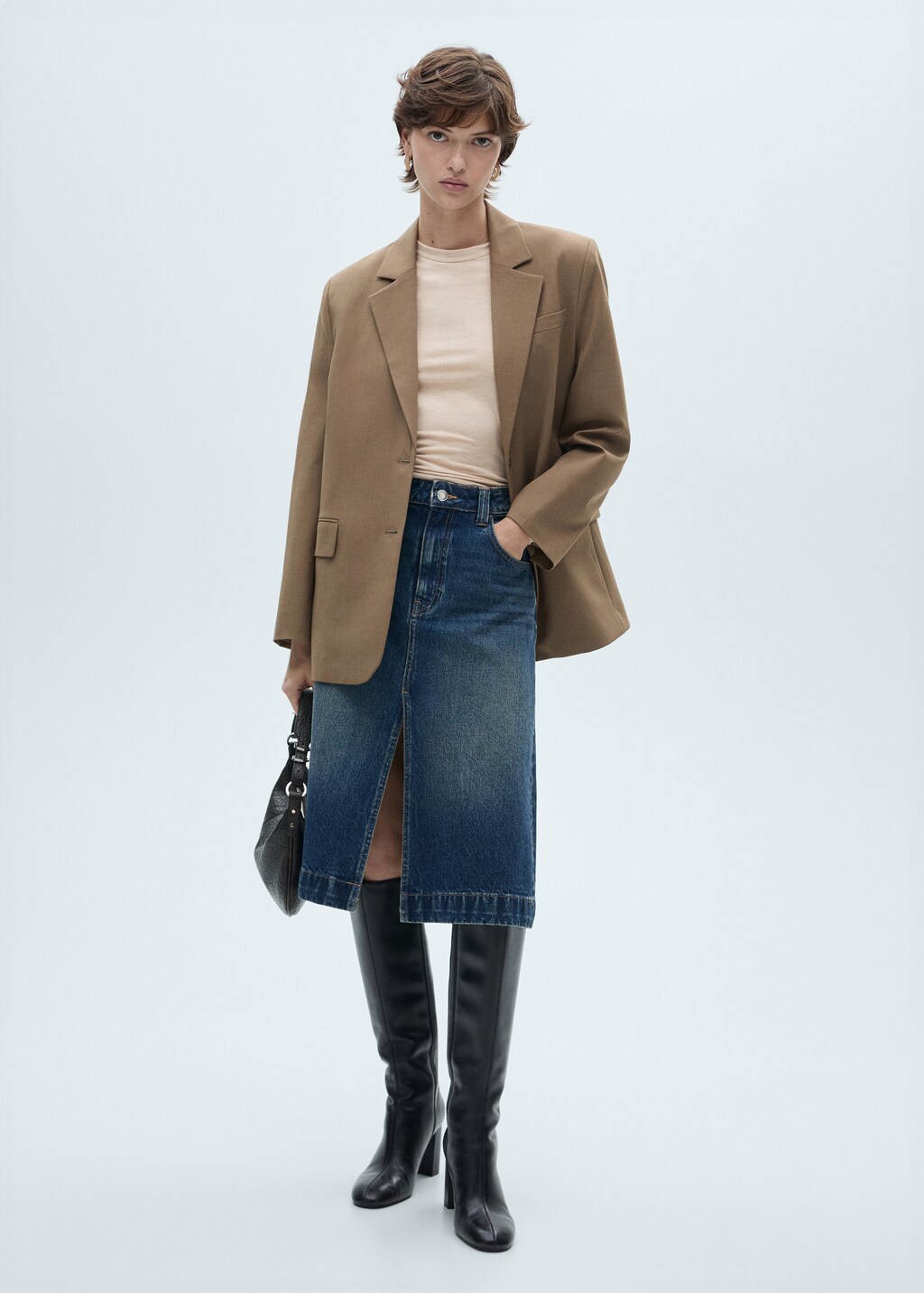 Long-sleeved fitted t-shirt - Black