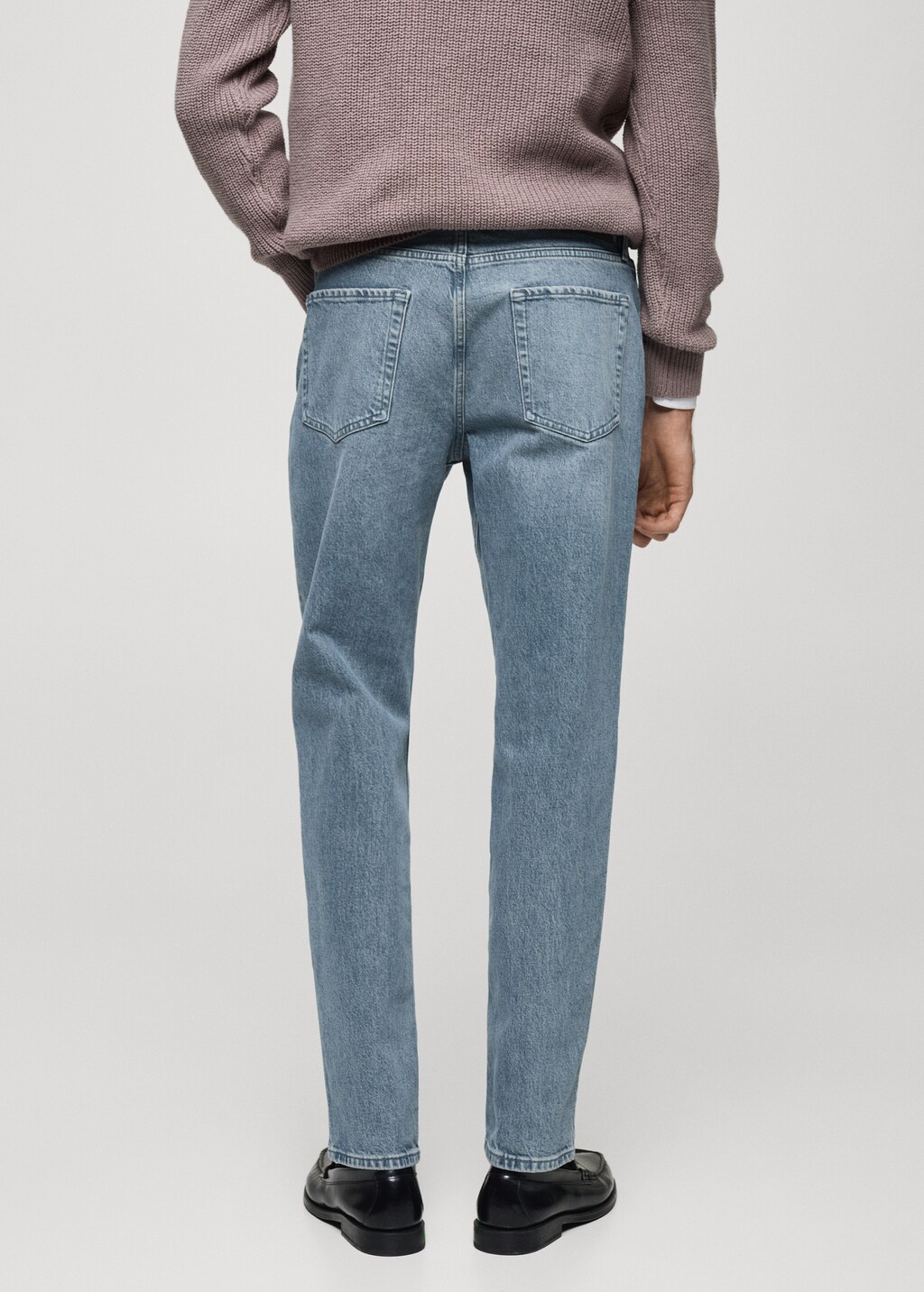 Regular-fit jeans with distressed effect - Petrol Blue