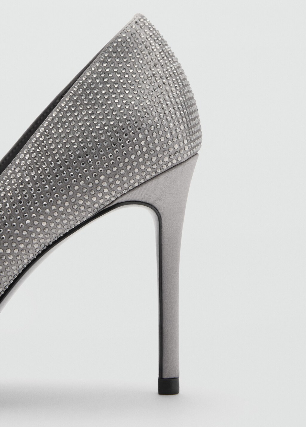 Rhinestone heel shoes - Silver