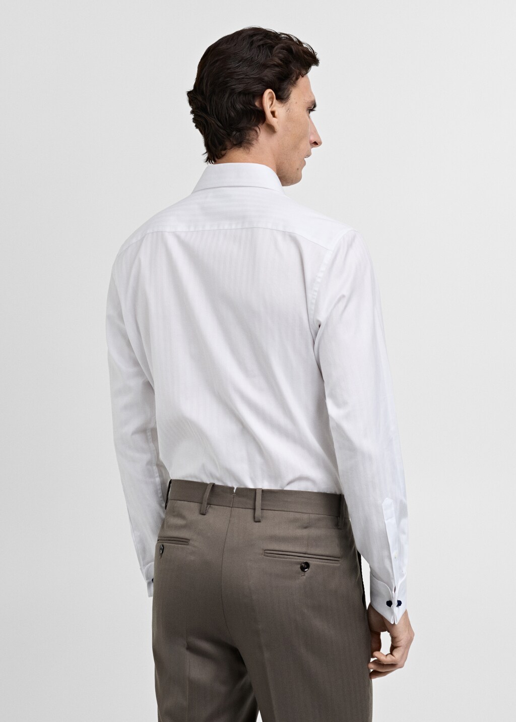100% cotton slim-fit suit shirt - White
