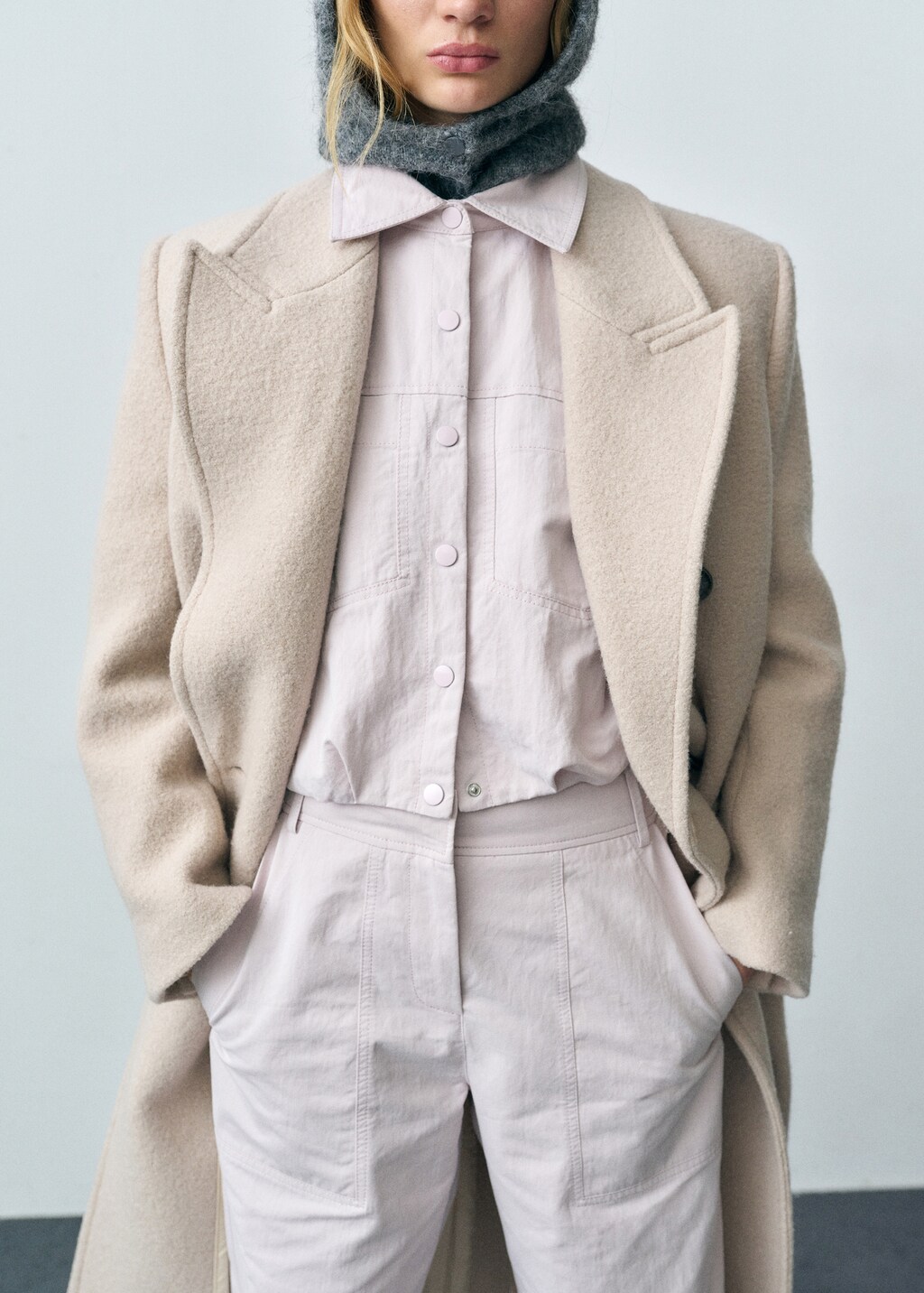 Gathered denim jacket - Lilac