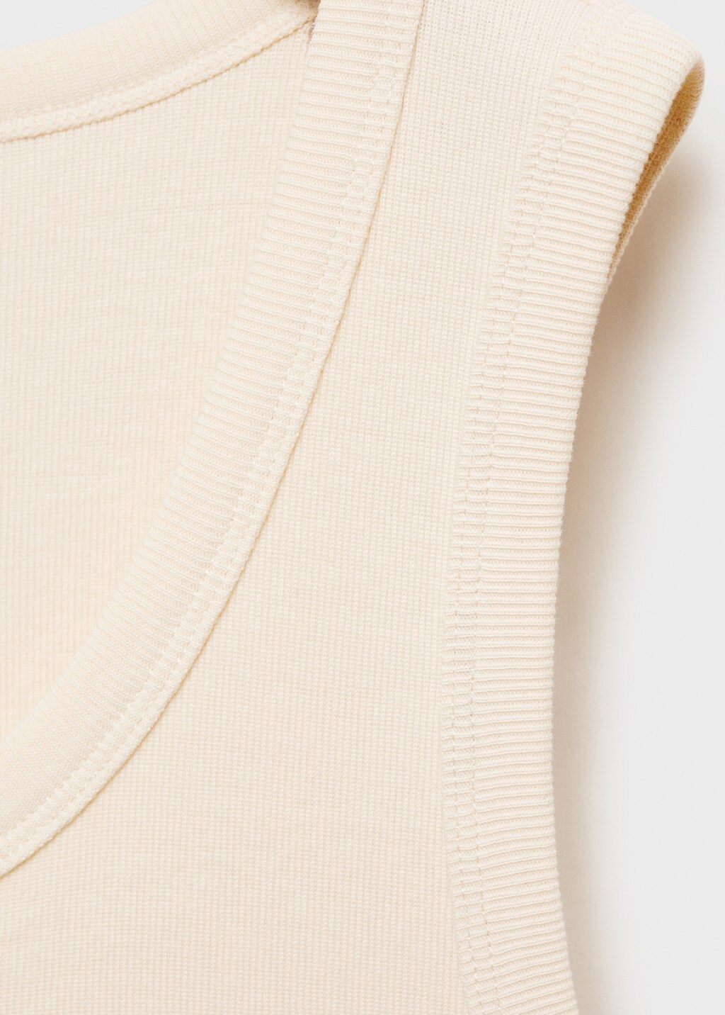 100% cotton t-shirt with buttons - Ecru