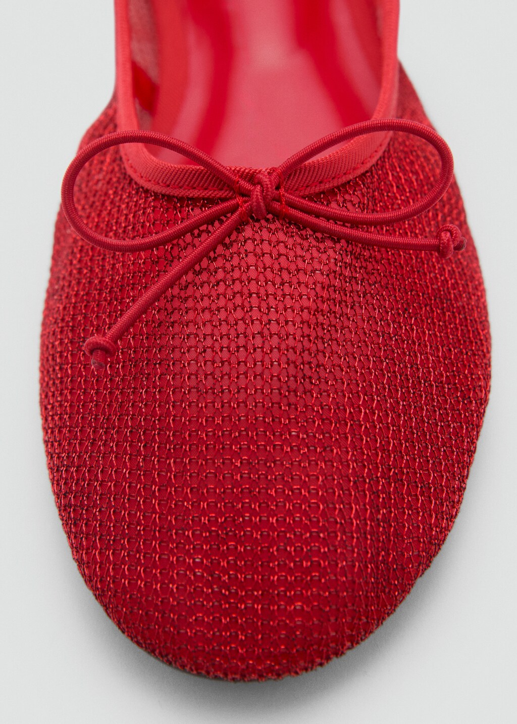 Mesh ballerina flats with bow - Gold