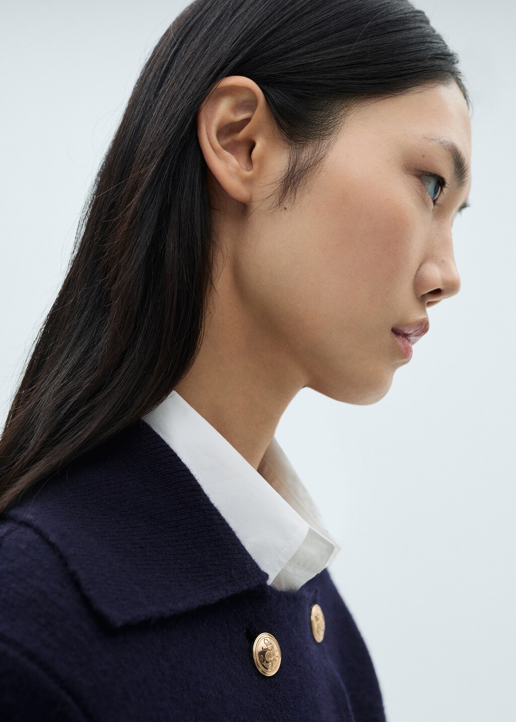 Double-breasted wool jacket - Dark Navy