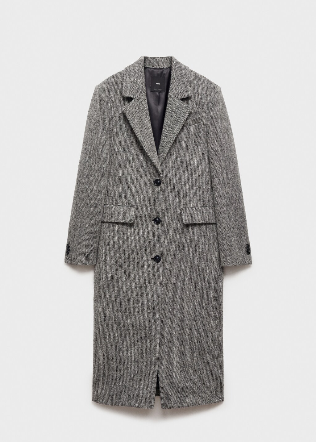 Flecked wool-blend coat - Grey