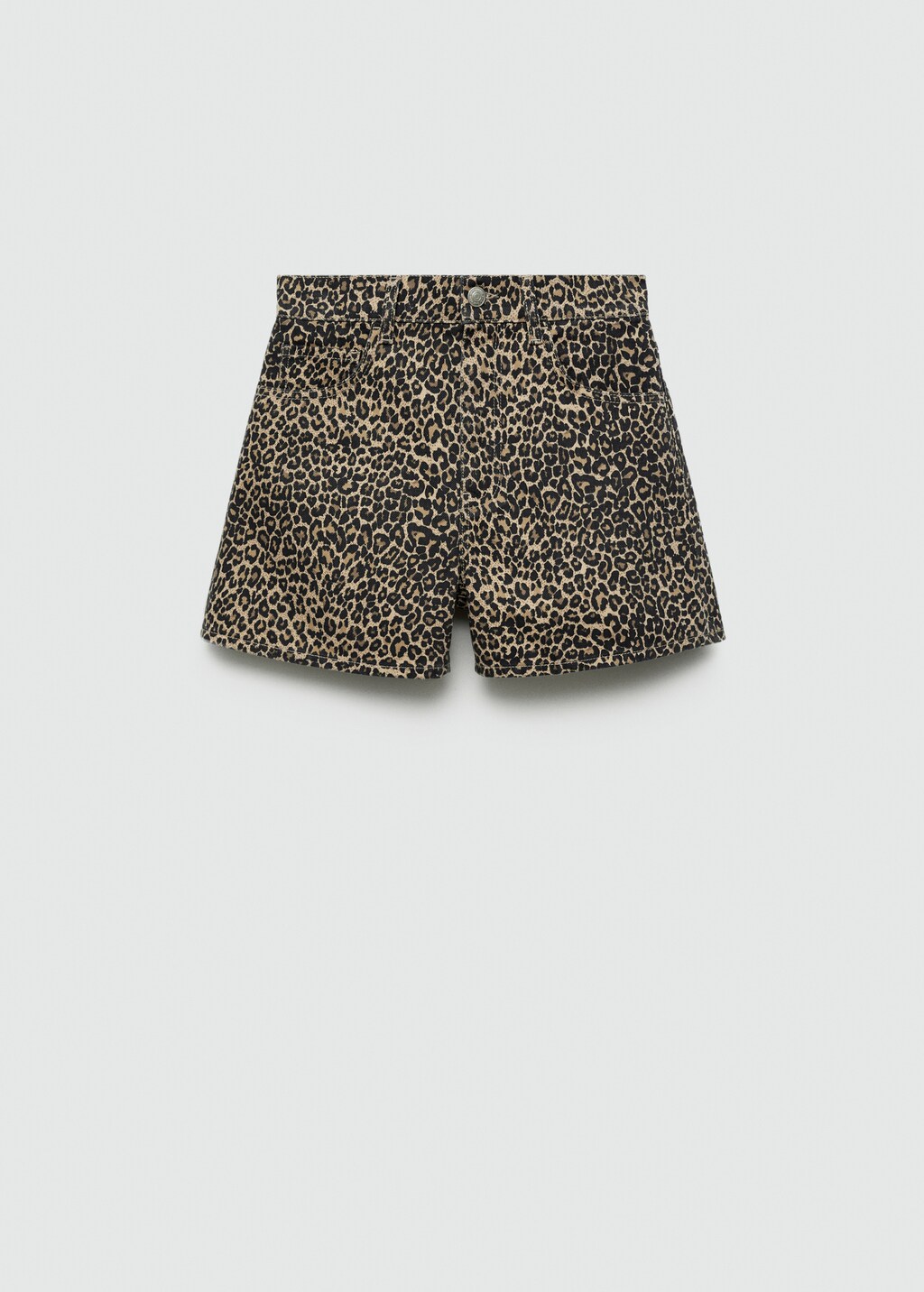 Leopard-print straight shorts - Brown