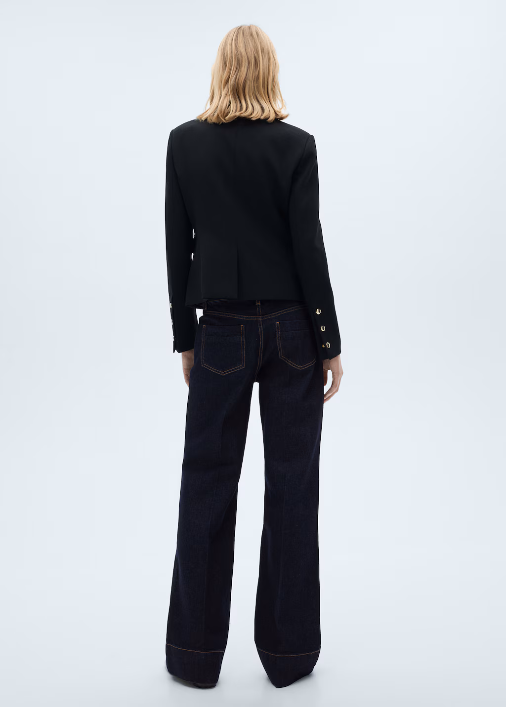 Wideleg mid-rise jeans - Open Blue