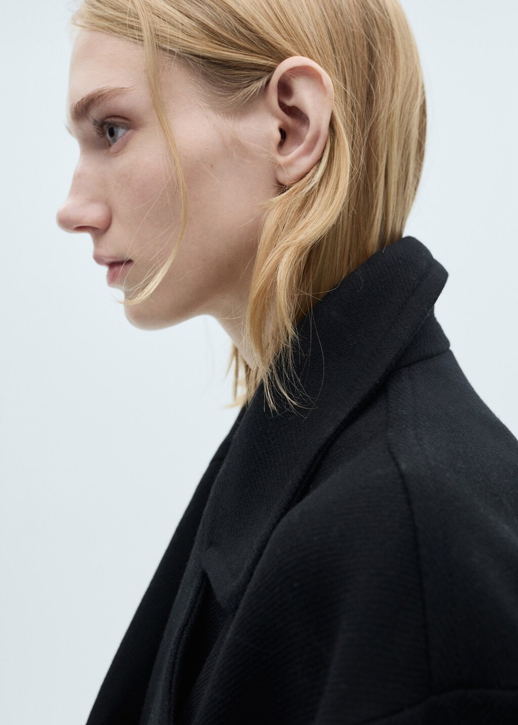 Maxi lapel Manteco wool coat - Light/Pastel Grey