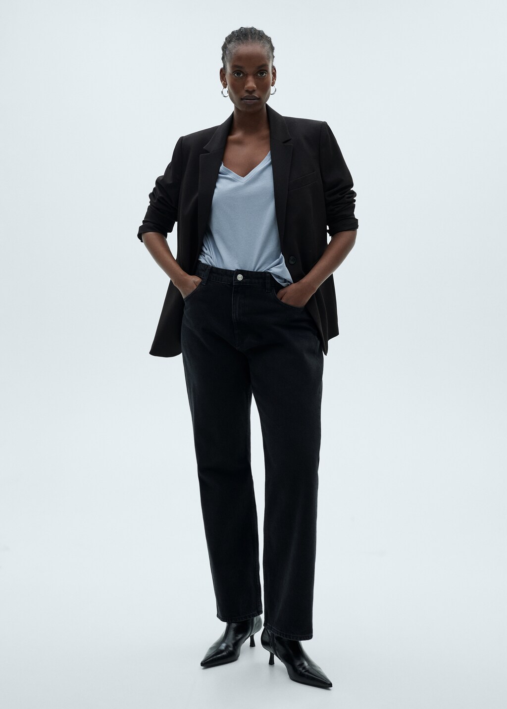 V-neck cotton T-shirt - White