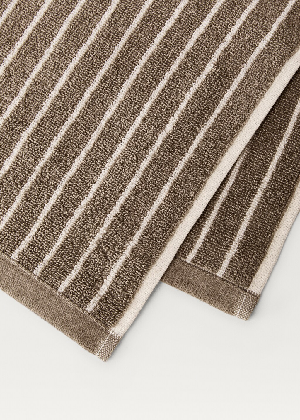 Two-tone striped guest towel - Beige
