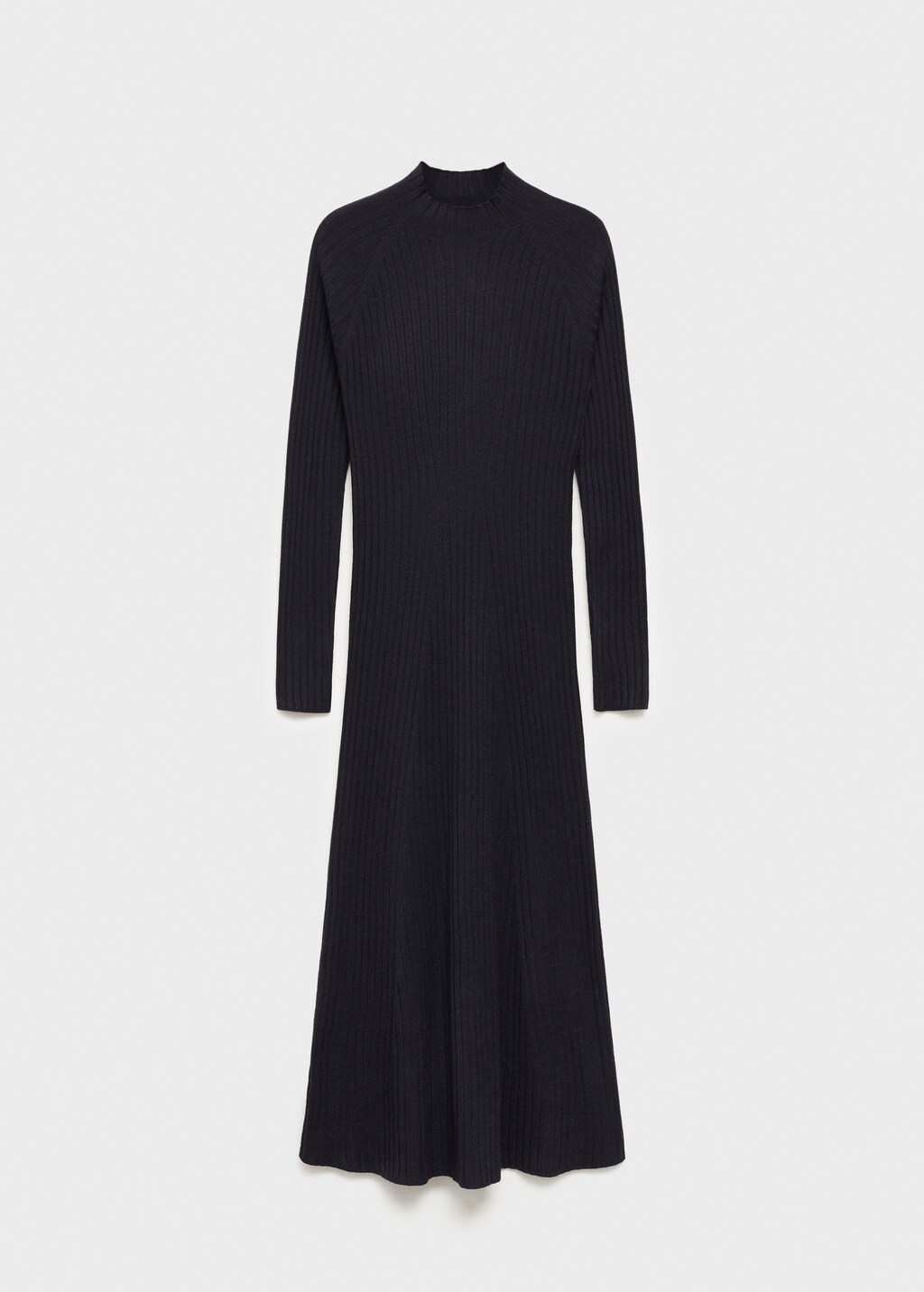 Flared knit dress with perkins collar - Medium Heather Grey