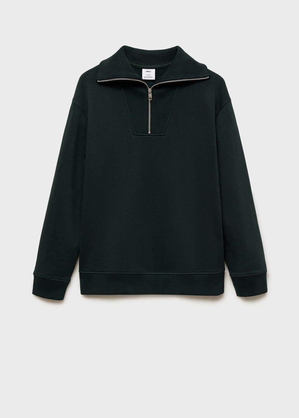 Regular-fit zip-neck sweatshirt - Green