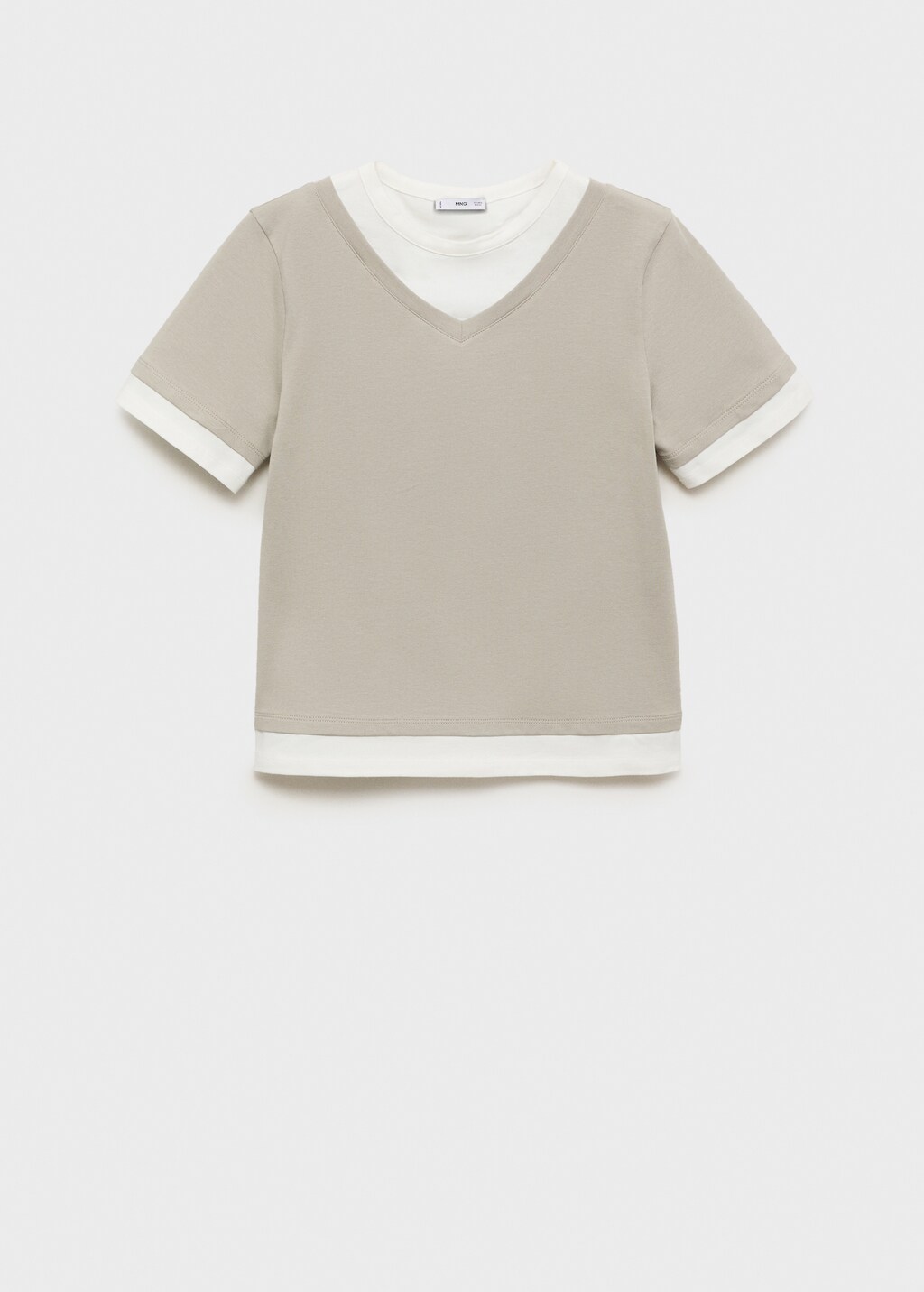 Contrasting cotton-blend T-shirt - Grey
