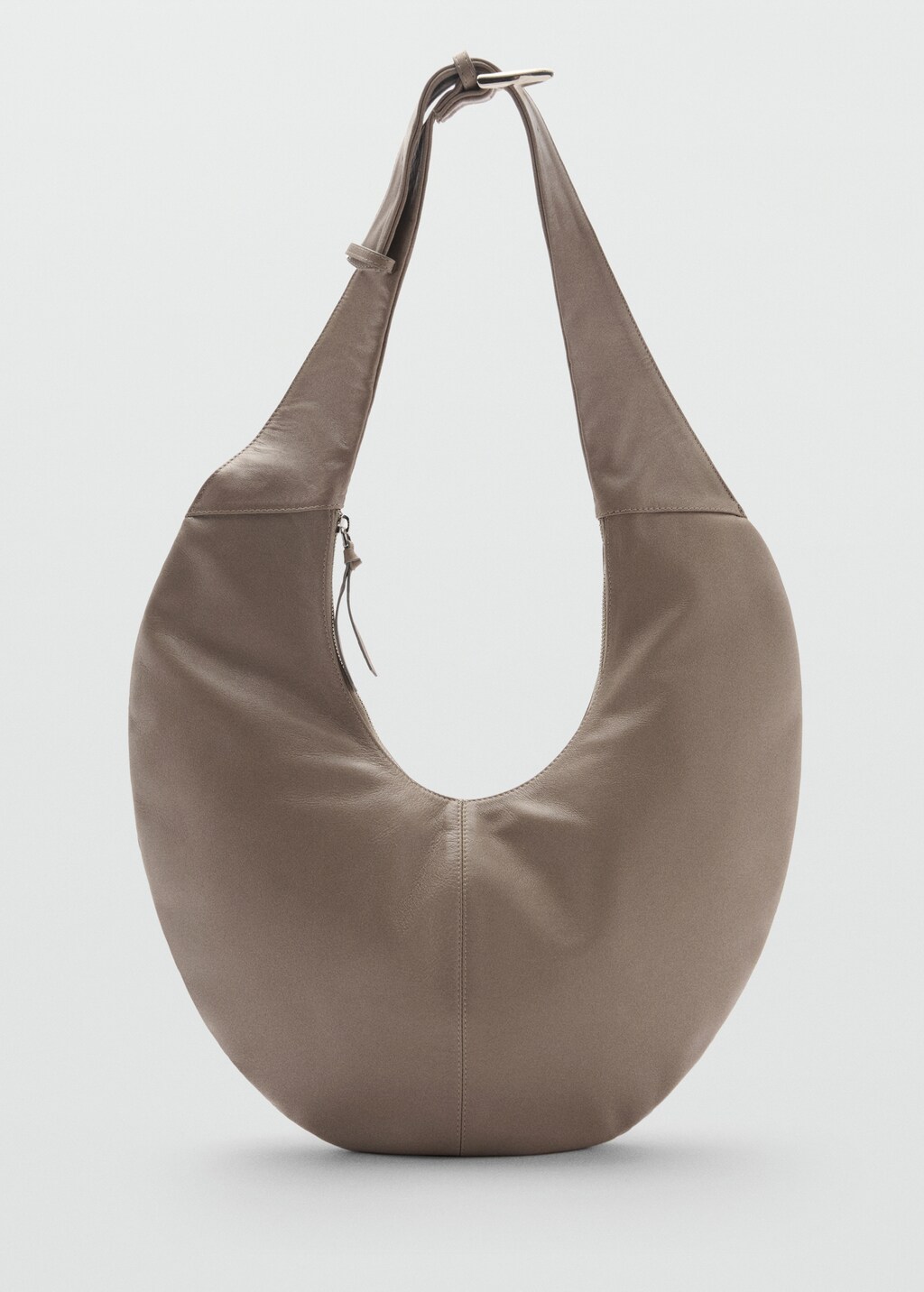 Half-moon leather bag - Light/Pastel Grey