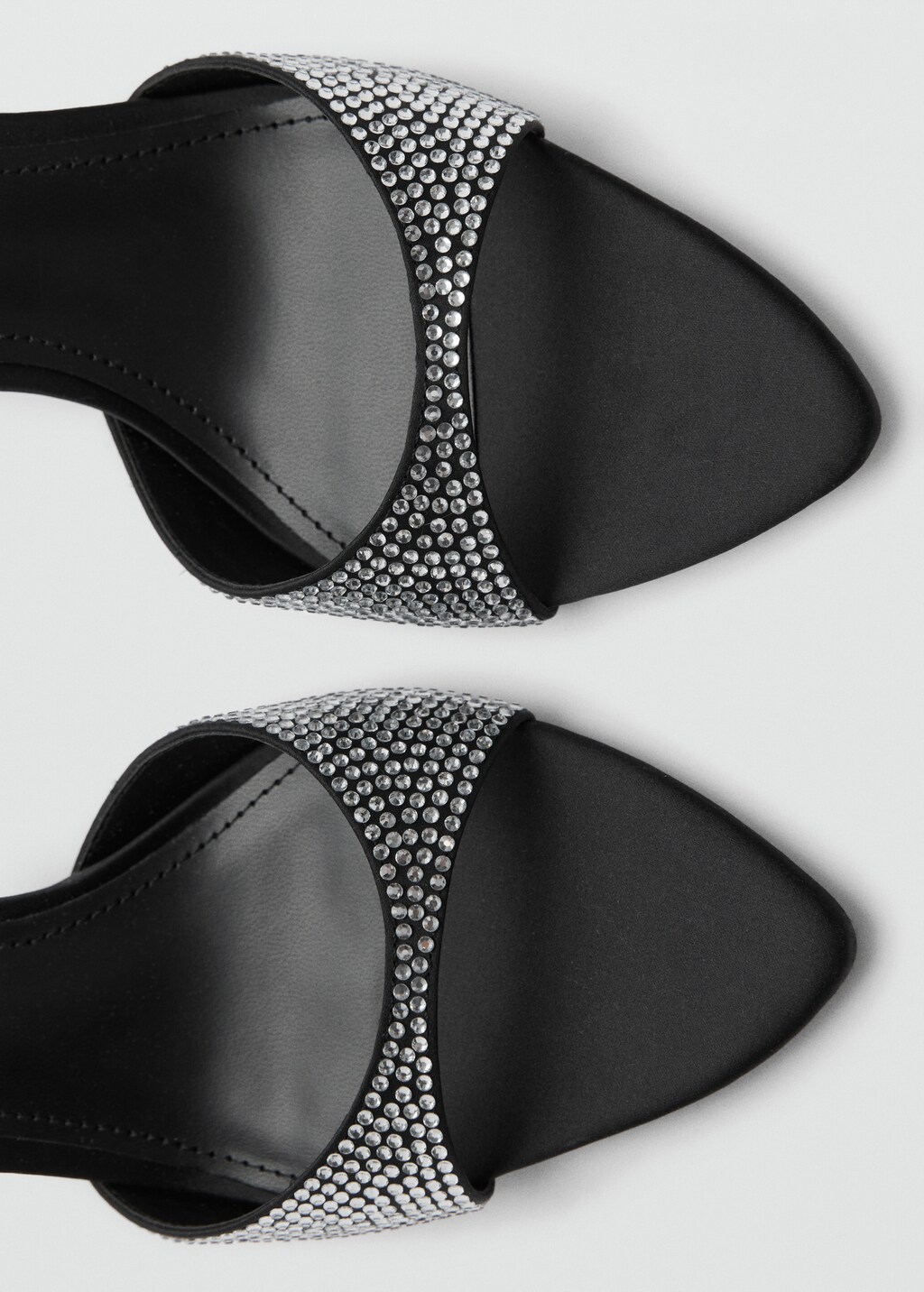 Rhinestone heeled slingback sandal - Black