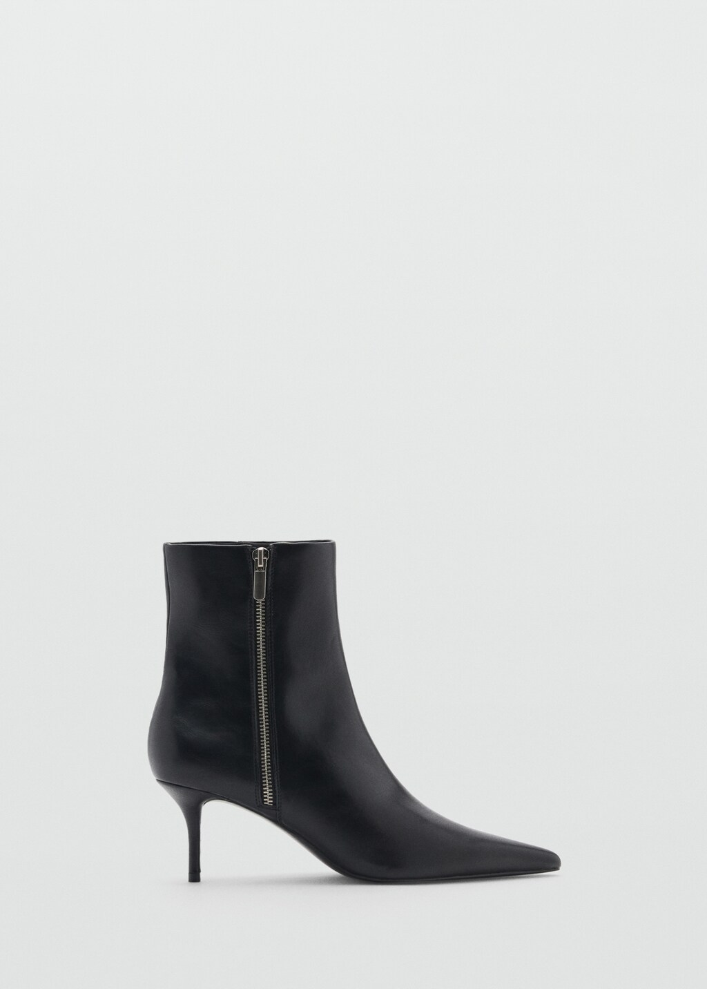 Pointed boots with zip - Black