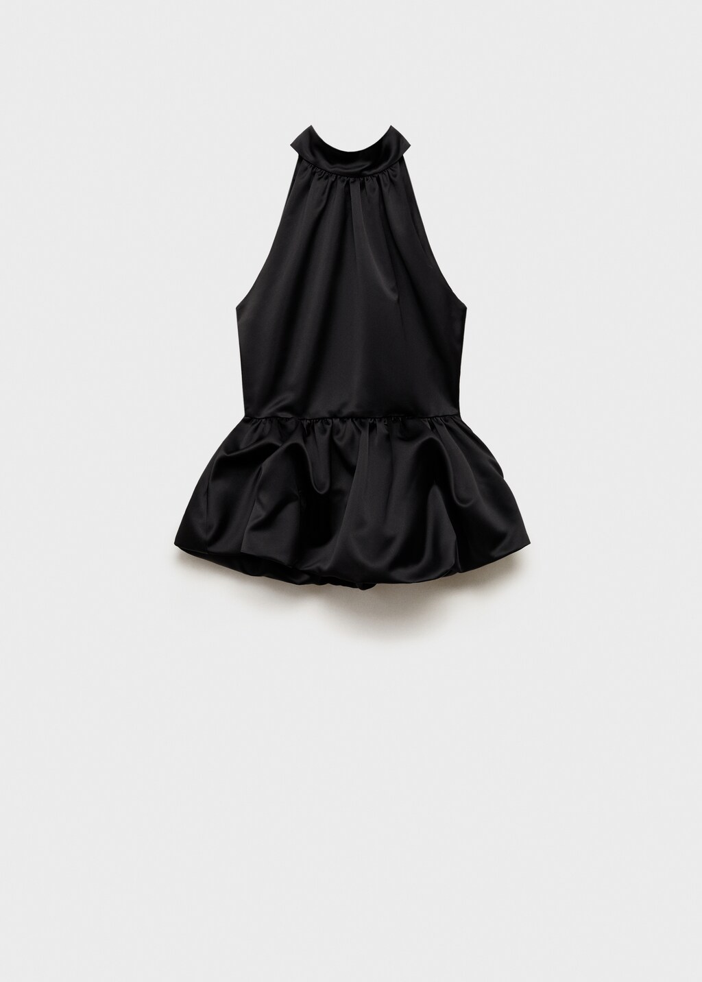 Balloon-effect halter-neck top - Black