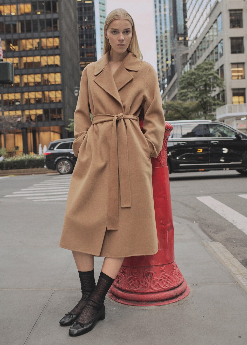 Handmade long coat with belt - Khaki