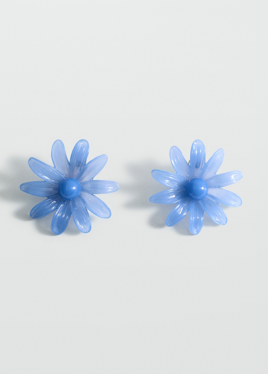 Flower-design earrings - Blue