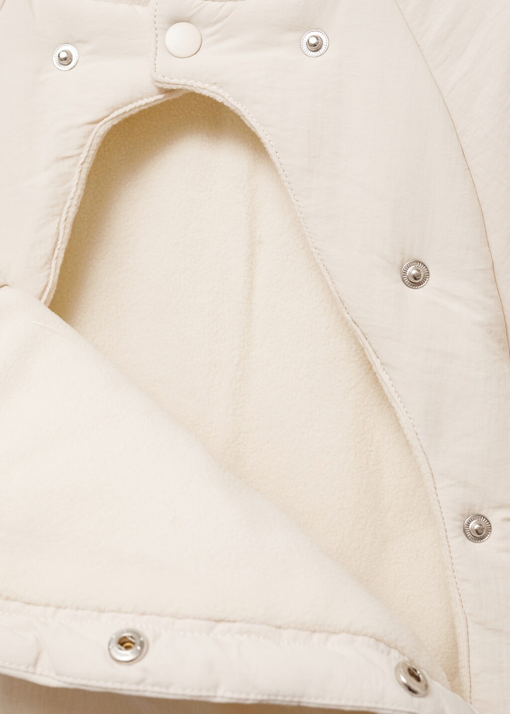 Kangaroo pocket quilted jacket - Ecru