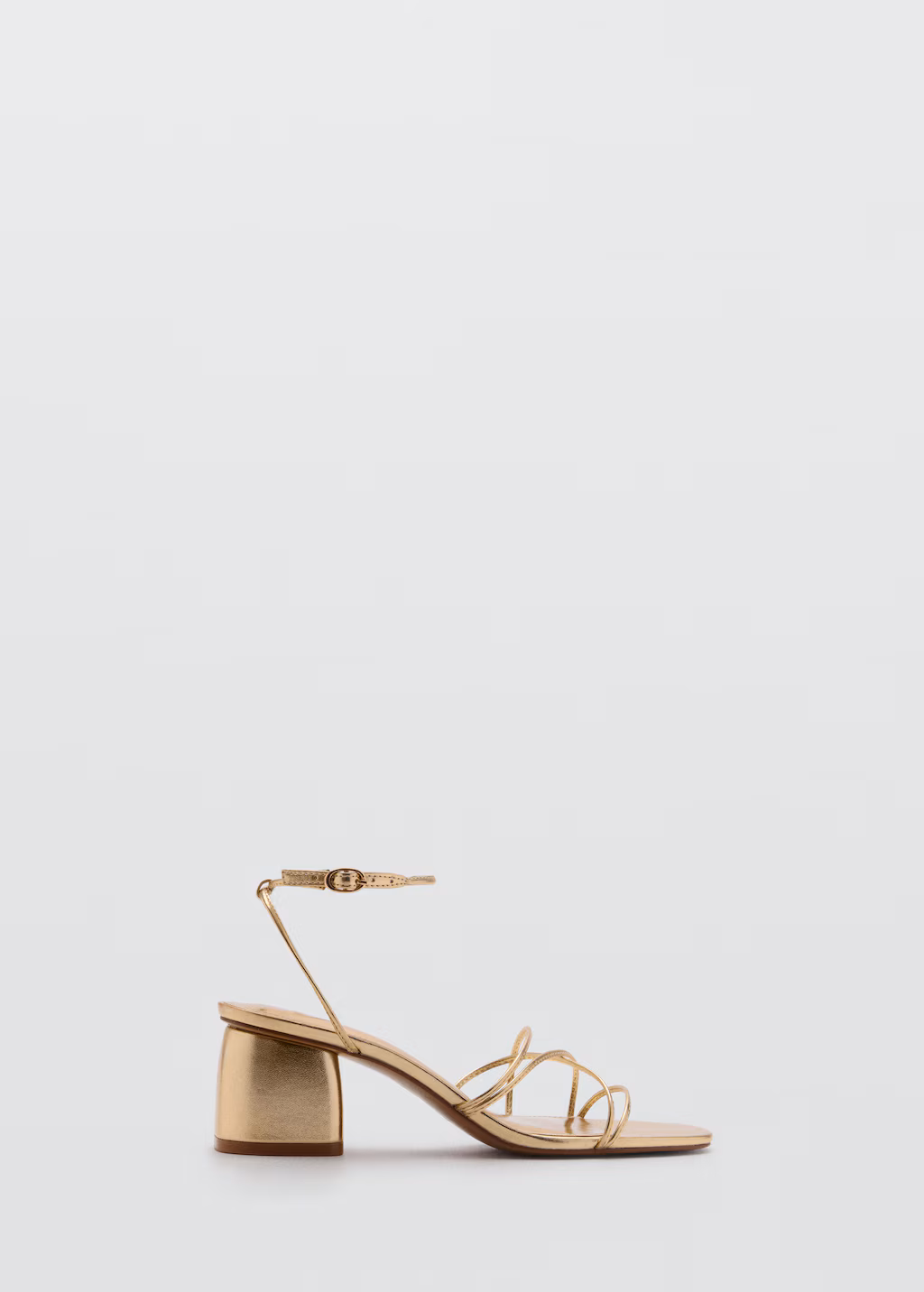 Heeled sandal with crossed straps - Leather
