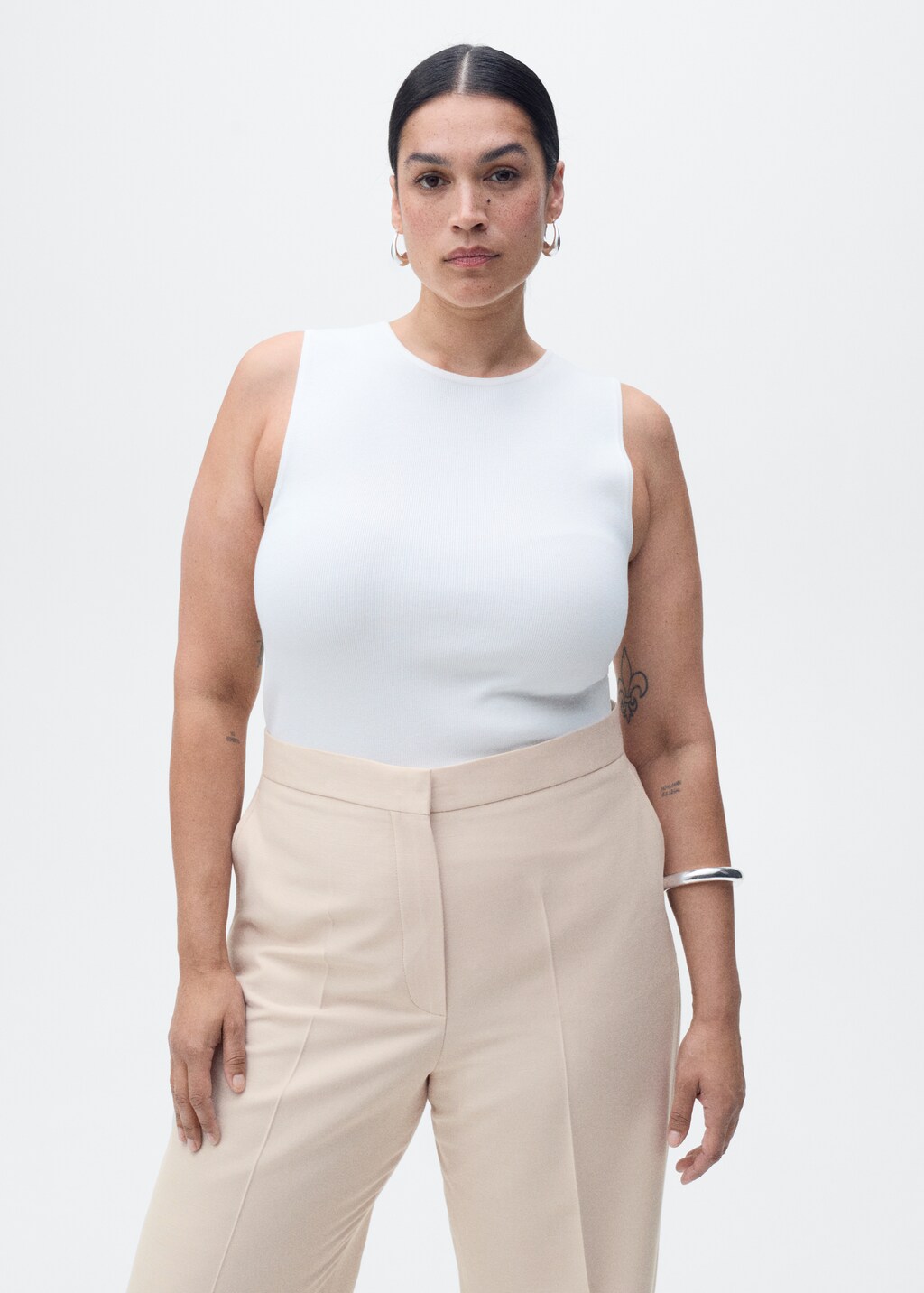 Straight suit trousers - Nude