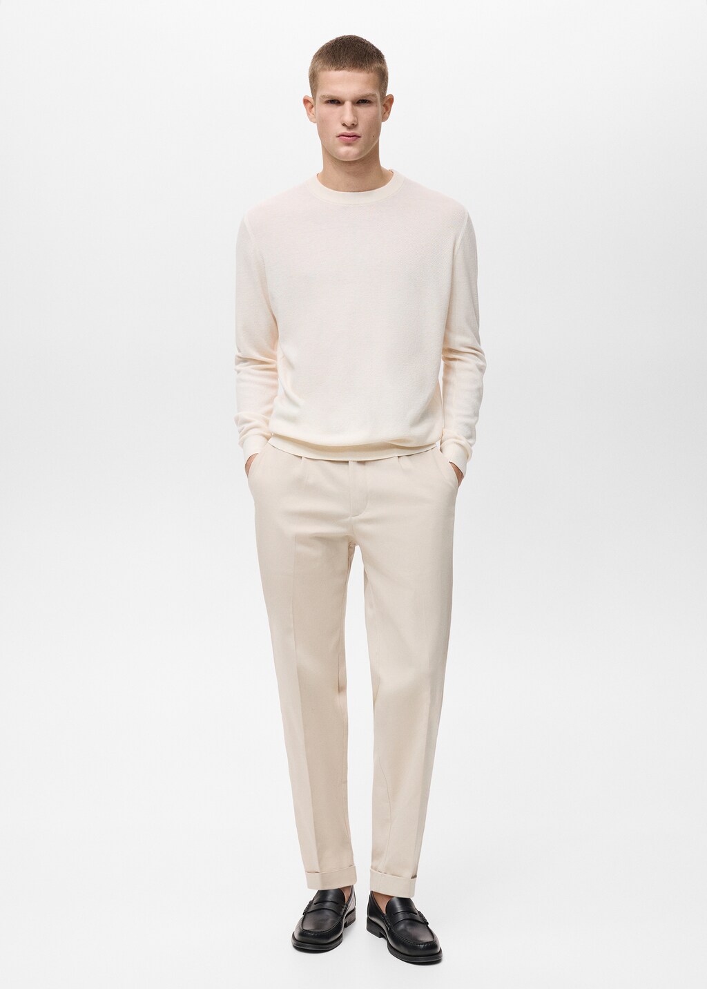 Pleated trousers under cuff - Khaki