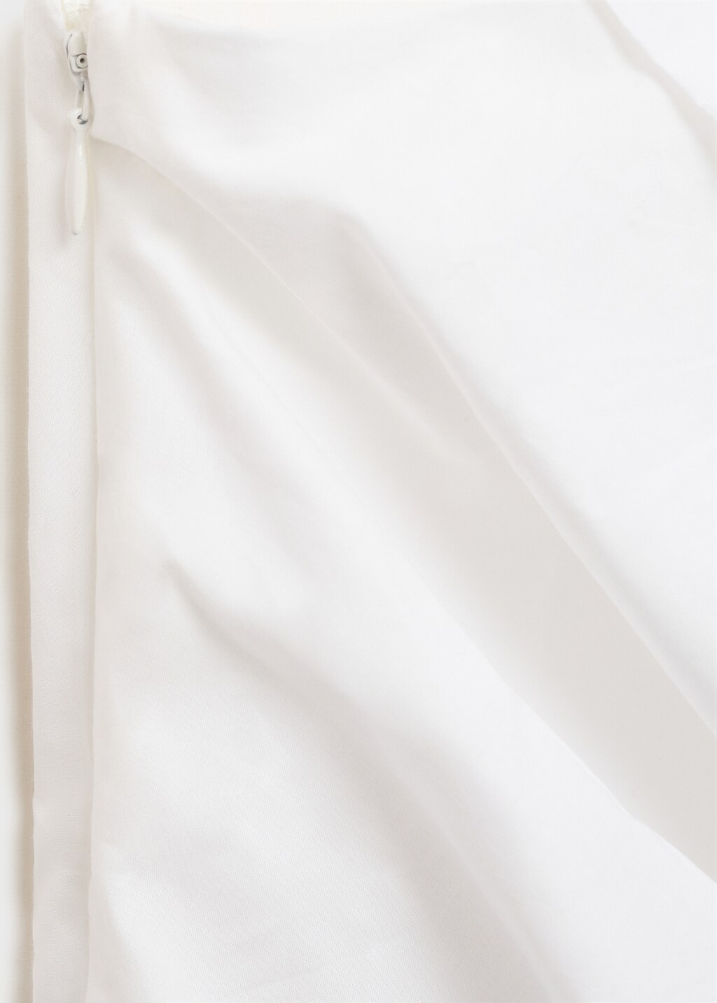 Asymmetrical puff-sleeve dress - White