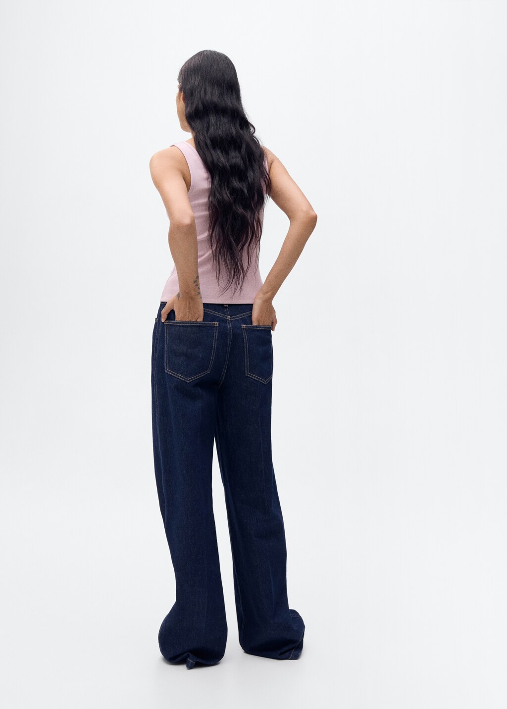 Cotton top with wide straps - Charcoal